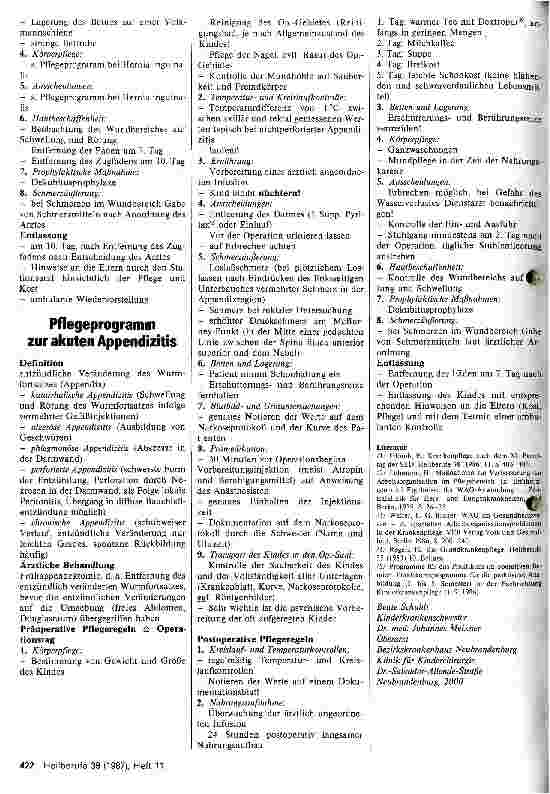 Vorschauseite 3: Plegeprogramme in der Kinderchirurgie