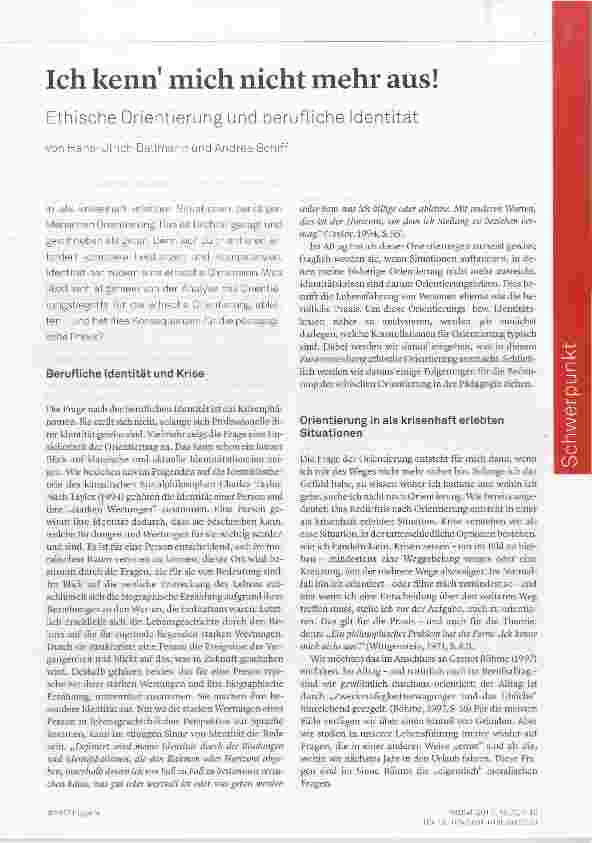 Vorschauseite 1: Ich kenn mich nicht mehr aus! Ethische Orientierung und berufliche identität
