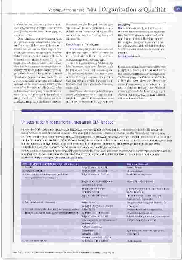 Vorschauseite 2: QM in der Freiberuflichkeit I Teil 31 Wochenbettbetreuung als QM-Prozess