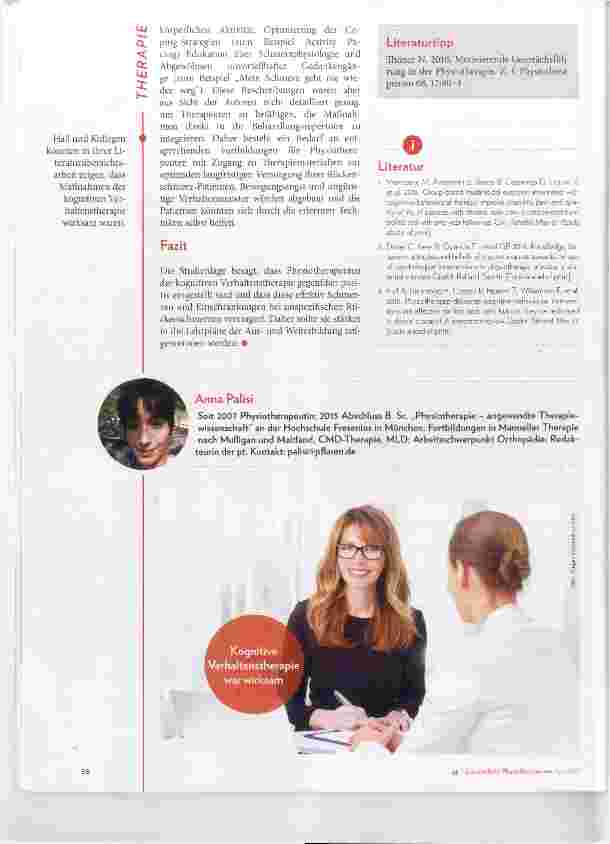 Vorschauseite 3: Wenn der Schuster sich fragt: Sind das jetzt noch meine Leisten? Können Physiotherapeuten zur Verhaltensänderung ihrerPatienten beitragen?