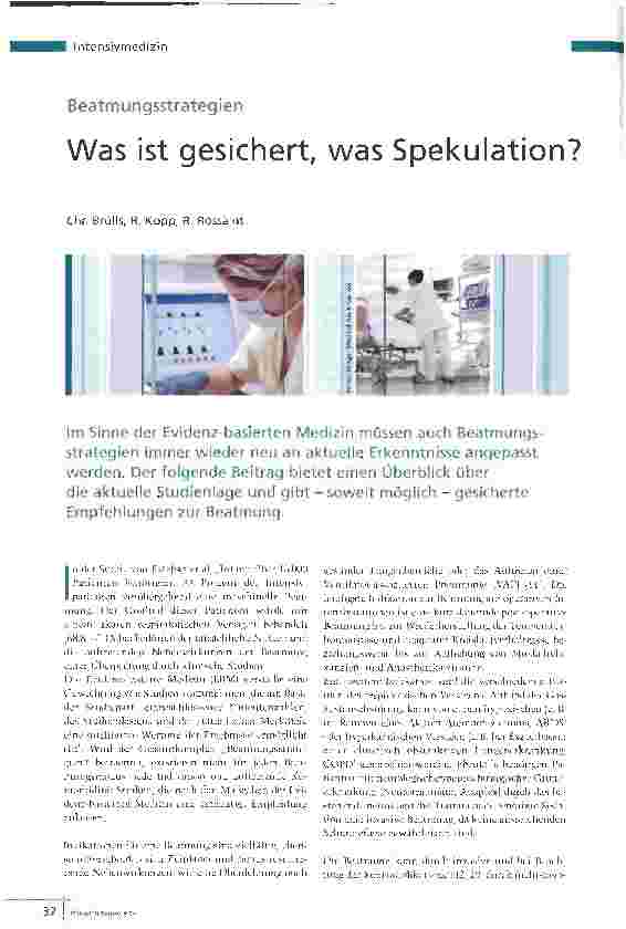 Vorschauseite 1: Was ist gesichert was Spekulation?