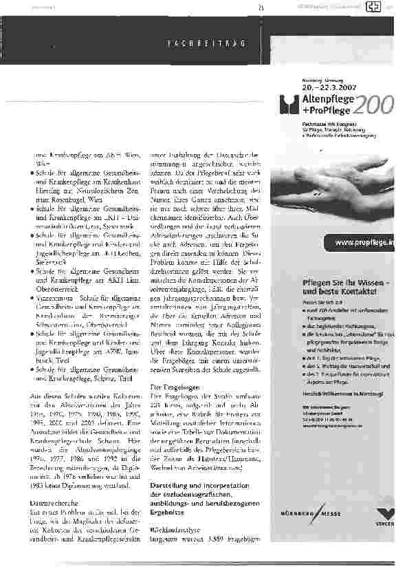 Vorschauseite 3: Studie zum Berufsverbleib, Berufsausstieg, Berufswiedereinstieg dipl. Pflegepersonen in Österreich