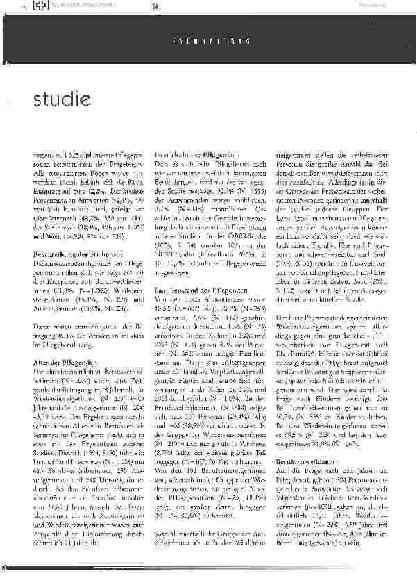 Vorschauseite 4: Studie zum Berufsverbleib, Berufsausstieg, Berufswiedereinstieg dipl. Pflegepersonen in Österreich