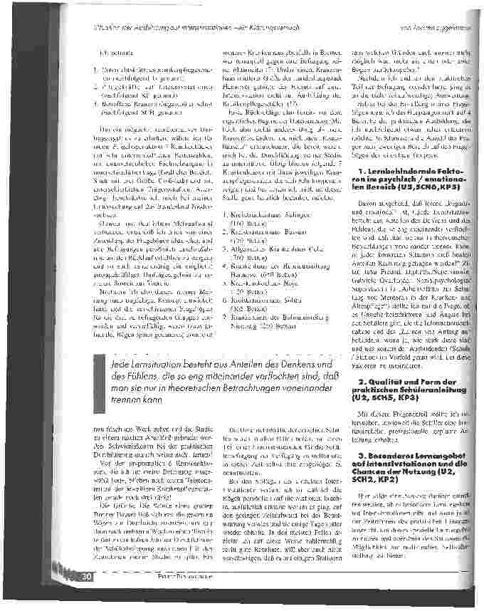 Vorschauseite 2: Situation der Ausbildung auf Intensivstationen - eine Klärungsversuch