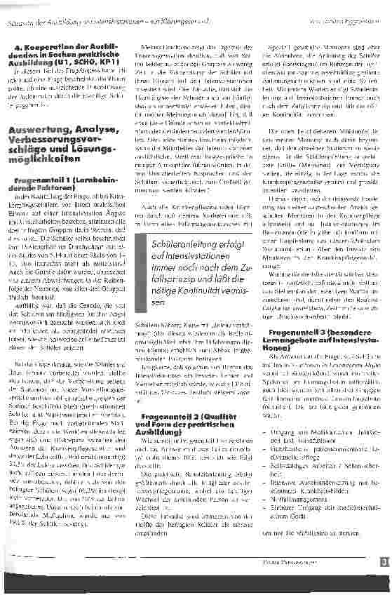 Vorschauseite 3: Situation der Ausbildung auf Intensivstationen - eine Klärungsversuch