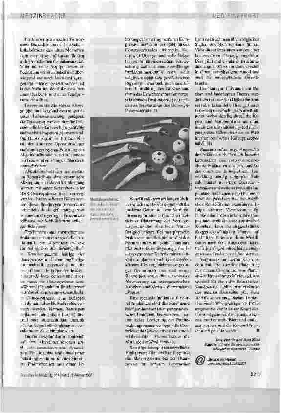 Vorschauseite 3: OSTEOPOROSEASSOZIIERTE FRAKTURENAlterstraumatologie eröffnet heute große Chancen