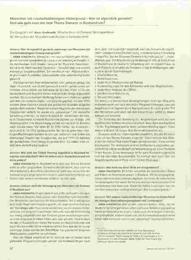 Vorschauseite 2: Über Demenz und Menschen aus dem russischen Kulturkreis