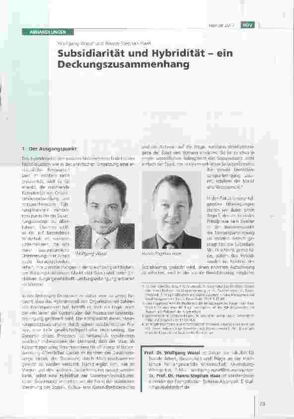 Vorschauseite 1: Subsidiarität und Hybridität ein Deckungszusammenhang