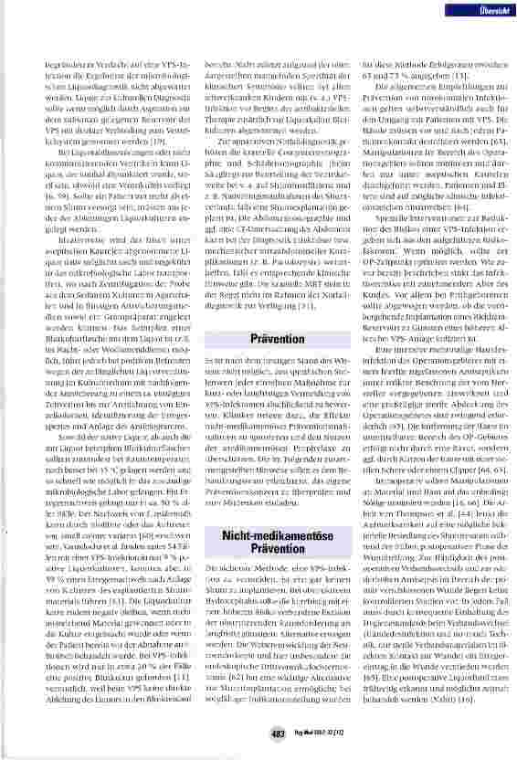 Vorschauseite 6: Epidemiologie, Prävention und Management von Infektionen ventrikuloperitonealer Shunts im Kindesalter