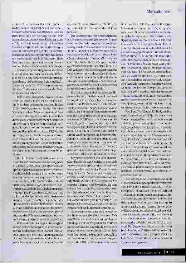 Vorschauseite 6: Infektionshygienische Überwachung von High-Risk-Heilpraktikerpraxen Ergebnisse und Konsequenzen