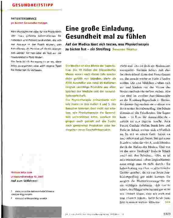 Vorschauseite 1: Eine große Einladung, Gesundheit mal zu fühlen