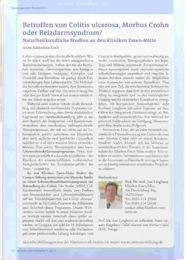 Vorschauseite 1: Betroffen von Colitis ulcerosa, Morbus Crohn oder Reizdarmsyndrom?