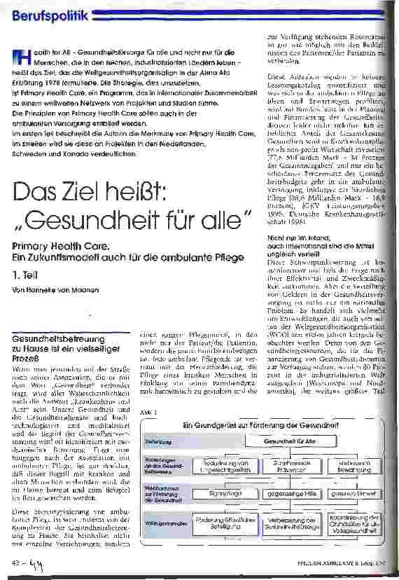 Vorschauseite 1: Das Ziel heißt: Gesundheit für alle