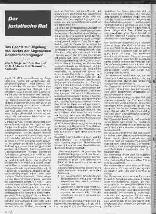 Vorschauseite 1: Das Gesetz zur Regelung des Rechts der Allgemeinen Geschäftsbedingungen