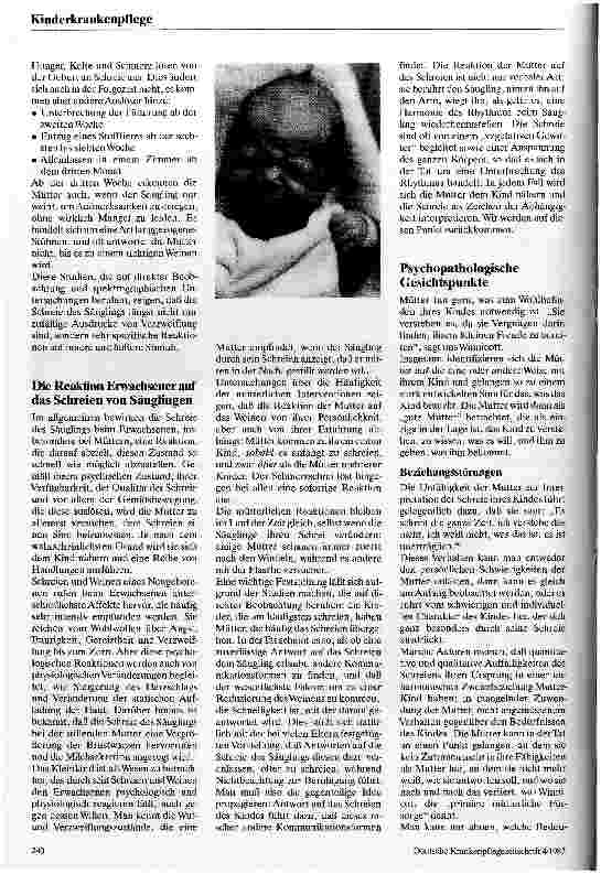 Vorschauseite 2: Weinen und Schreien des Kleinkindes