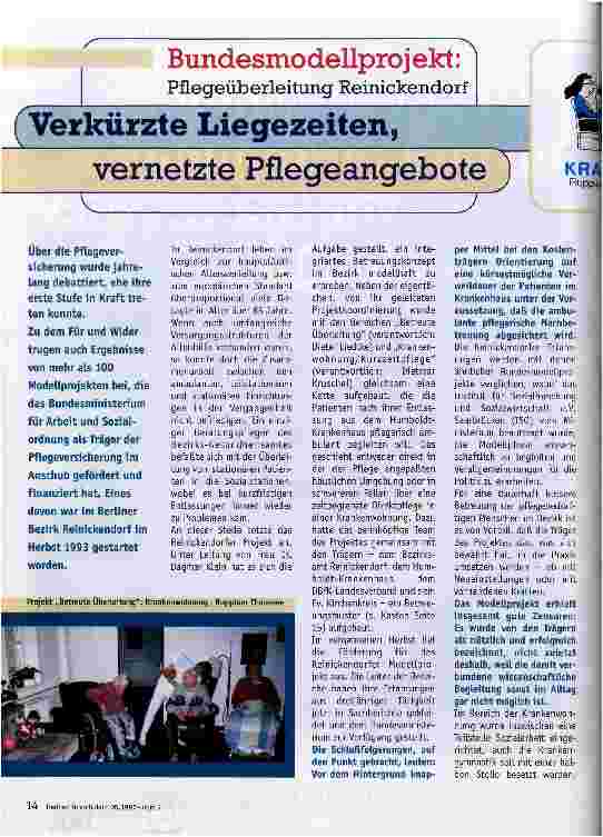 Vorschauseite 1: Bundesmodellprojekt: Verkürzte Liegezeiten, vernetzte Pflegeangebote