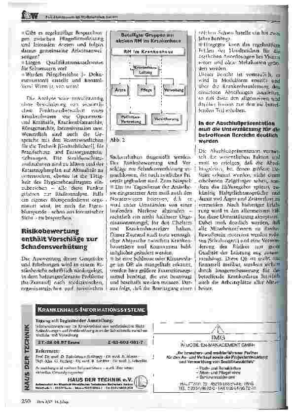 Vorschauseite 4: Risk-Management im Medizinischen Bereich Haftungsschäden und -ansprüche können reduziert werden