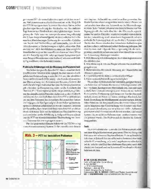Vorschauseite 3: Pulstransitzeit: Neuer Parameter zur tele-medizinischen Überwachung bei Herzinsuffizienz