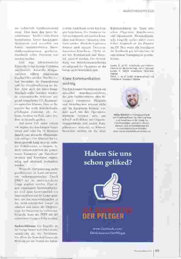 Vorschauseite 4: Ein-Lungen-Ventilation: Narkoseverfahren mit Risiken