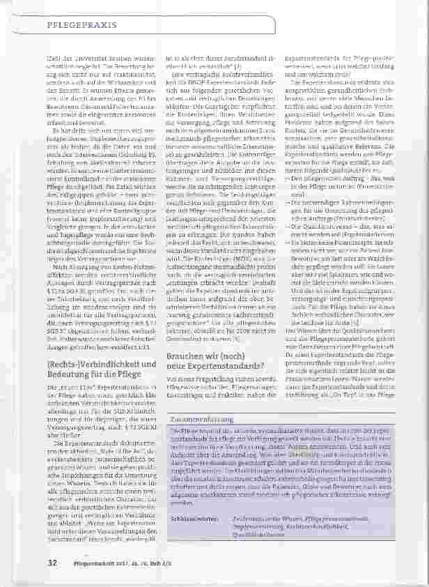 Vorschauseite 2: Sind Expertenstandards in der Pflege noch nötig?