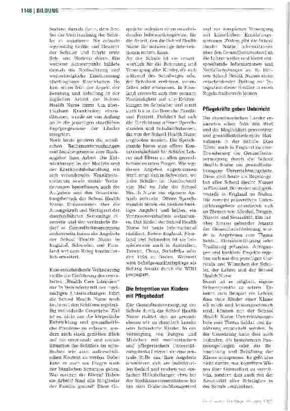 Vorschauseite 3: Pflegefall Schule -ein Fall für die Pflege?