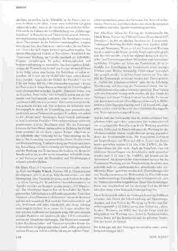 Vorschauseite 4: MedTech-Kommunikationskonferenz informierte anhand von Praxisbeispielen über die Kraft von Ärzten, Patienten und Mitarbeitern als Testimonials und die rechtlichen Rahmenbedingunge…