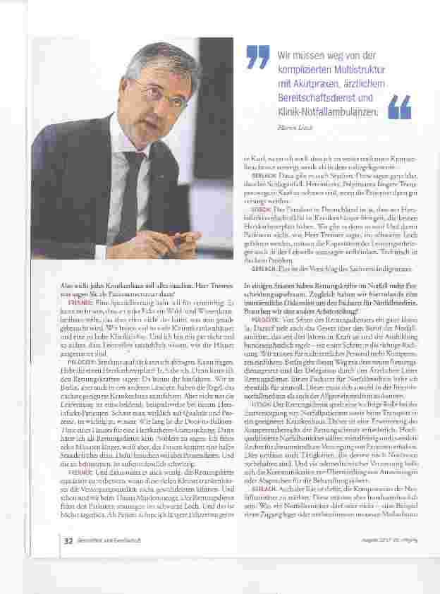 Vorschauseite 4: Wir brauchen eine Notfallversorgung aus einem Guss