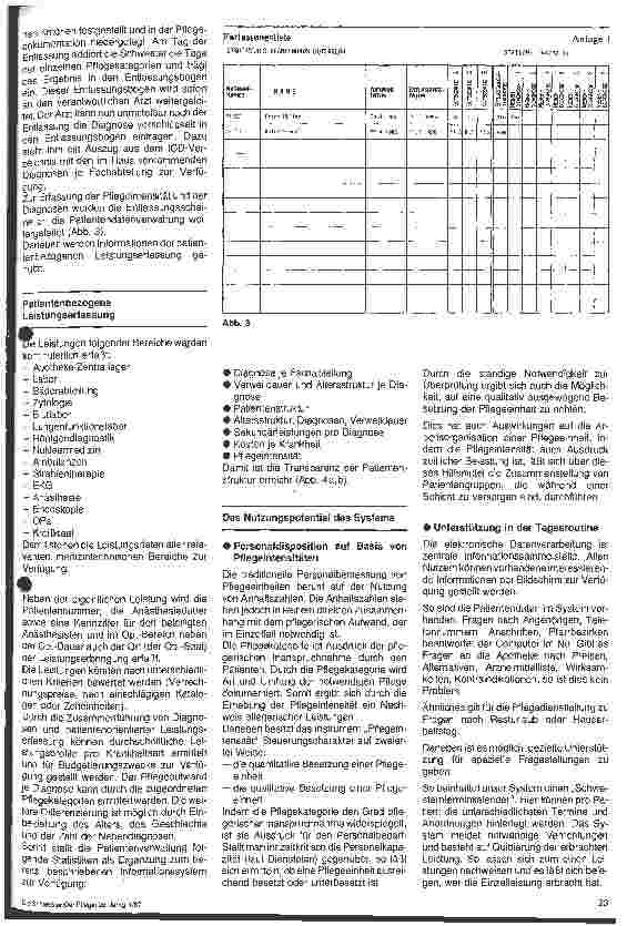 Vorschauseite 3: Elektronische Datenverarbeitung in der Krankenpflege 10. Folge: Beispiel Städt. Krankenhaus Gütersloh