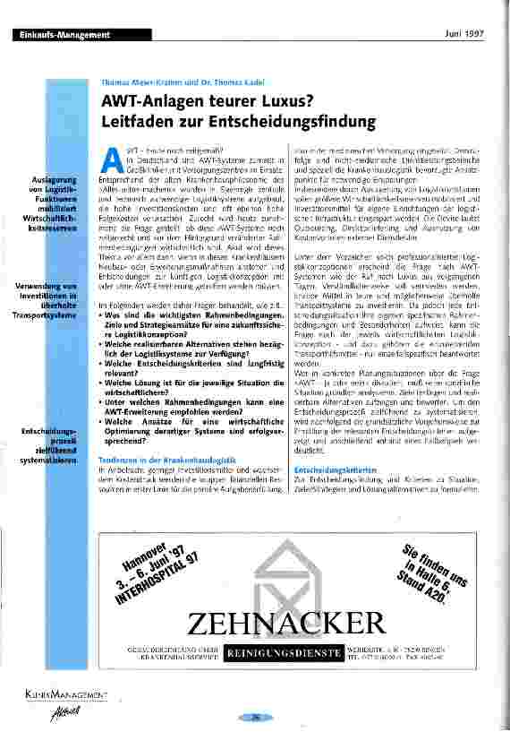 Vorschauseite 1: AWT-Anlagen teurer Luxus? Leitfaden zur Entscheidungsfindung