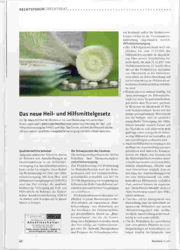 Vorschauseite 1: Das neue Heilund Hilfsmittelgesetz
