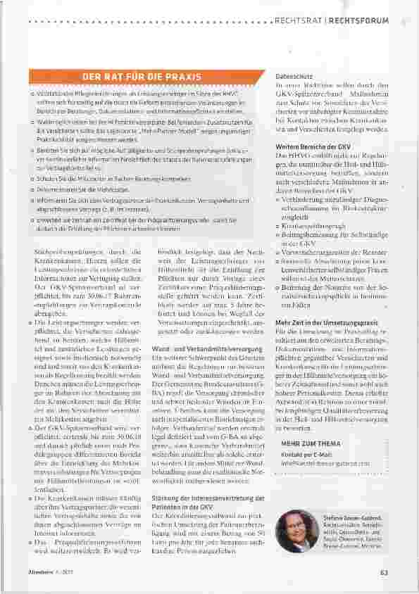 Vorschauseite 2: Das neue Heilund Hilfsmittelgesetz