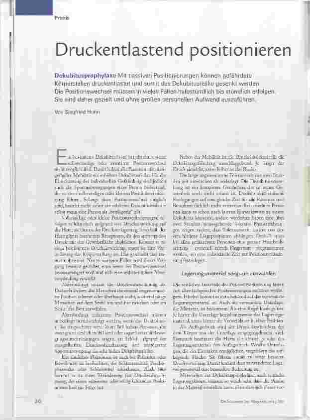Vorschauseite 1: Druckentlastend positionieren
