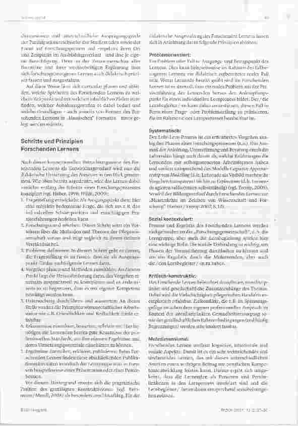 Vorschauseite 3: Forschendes Lernen im Pflegeunterricht