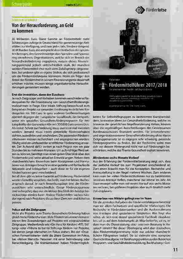 Vorschauseite 1: Von der Herausforderung, an Geld zu kommen