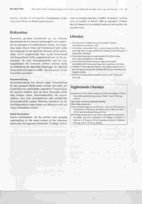 Vorschauseite 3: Gesundheitskompetenz in der Schweiz: bestätigte Befunde aber nicht so gut wie erwartetHealth literacy in Switzerland: confirmed findings, but not as good as expected