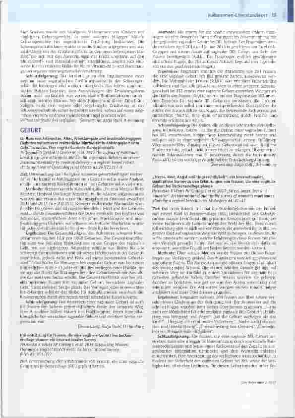 Vorschauseite 3: Hebammen-Literaturdienst Fachartikel - zusammengefasst von Hebammen für Hebammen