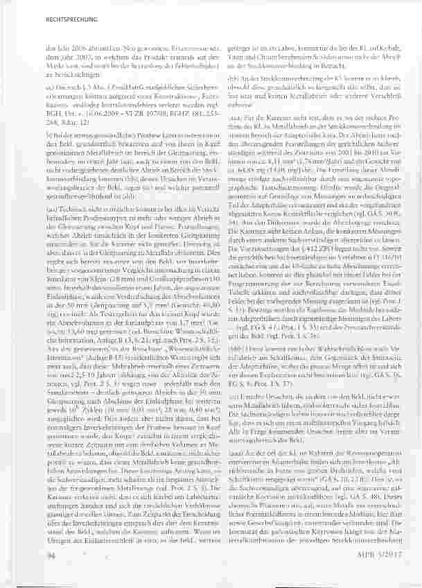 Vorschauseite 6: Schmerzensgeldanspruch wegen fehlerhafter MoM-Hüftprothese