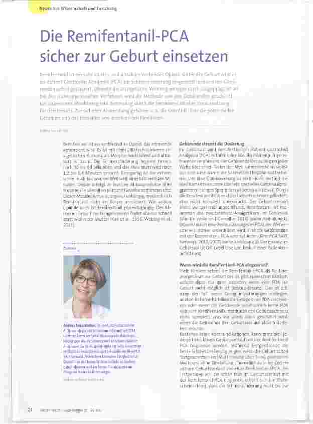 Vorschauseite 1: Die Remifentanil-PCA sicher zur Geburt einsetzen