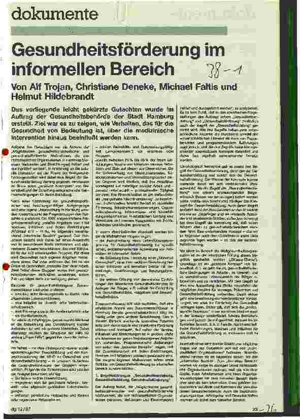 Vorschauseite 1: Gesundheitsförderung im informellen Bereich