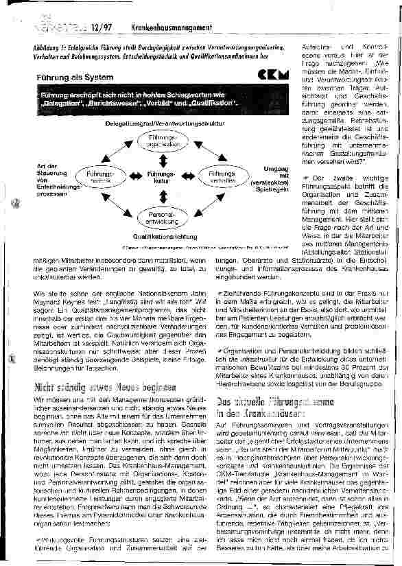 Vorschauseite 2: Leistungsorientierte Führungsstrukturen aus Sicht des Krankenhausmanagements Gibt es moderne Führungsstrukturen?