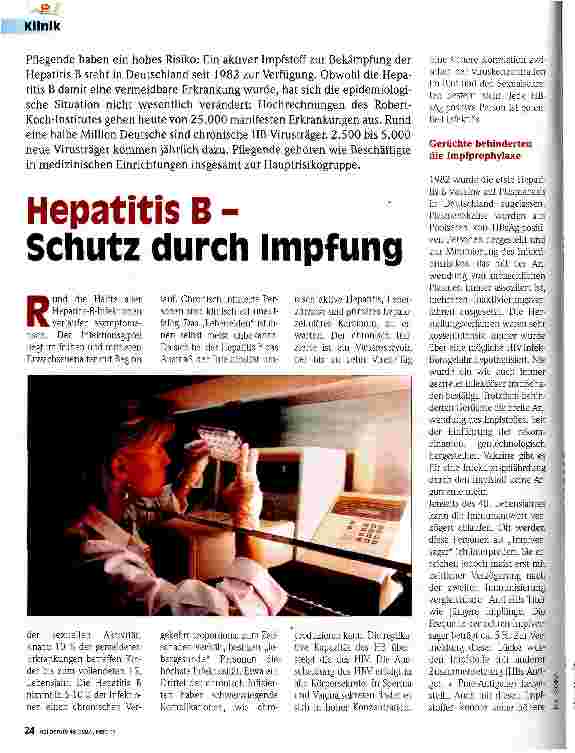 Vorschauseite 1: Hepatitits B - Schutz durch Impfung