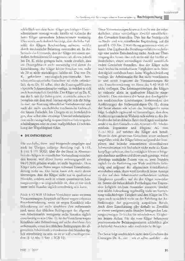 Vorschauseite 5: Zur Gewährung einer Rente wegen teilweiser Erwerbsminderung