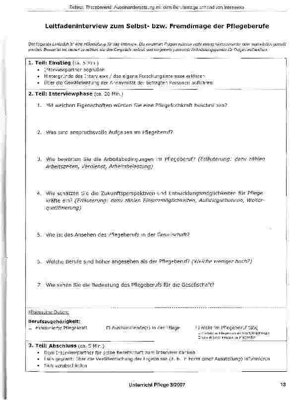 Vorschauseite 4: Auseinandersetzung mit dem Berufsimage anhand von Interviews