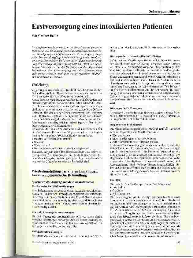 Vorschauseite 1: Erstversorgung eines intoxikierten Patienten