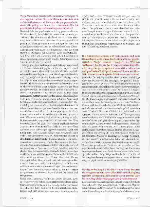 Vorschauseite 2: Humor in der psychiatrischen Pflege
