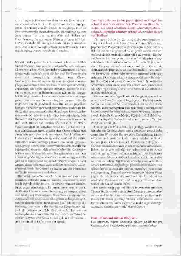 Vorschauseite 3: Humor in der psychiatrischen Pflege