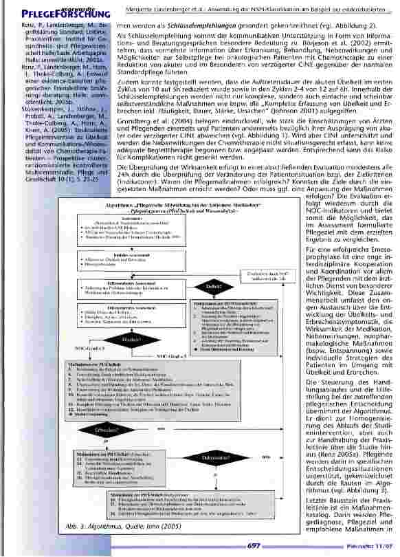 Vorschauseite 6: Anwendung der NNN Klassifikation am Beispiel der evidenzbasierten Praxisleitlinie Pflegerische Mitwirkung bei der Antiemetika-Medikation