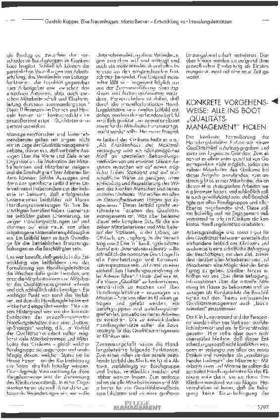 Vorschauseite 2: Entwicklung von Handlungsleitsätzen als Basisstrategie im Qualitätsmanagement