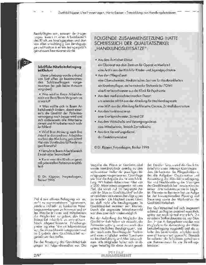 Vorschauseite 3: Entwicklung von Handlungsleitsätzen als Basisstrategie im Qualitätsmanagement