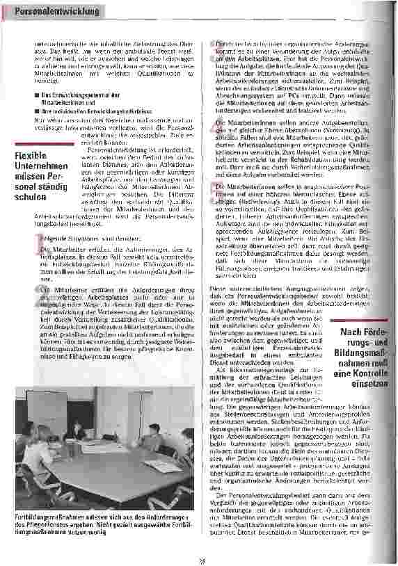 Vorschauseite 4: Irgend jemand irgendwann zu schulen reicht nicht Durch gezielte Personalentwicklung können Pflegedienste erfolgreicher arbeiten